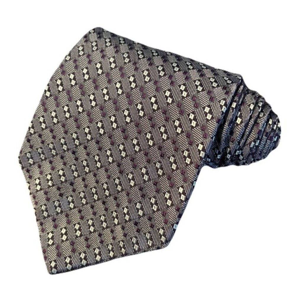 Ralph Lauren Polo 58 x 4 Silver with Geometric Design Tie